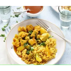 Sauté de Dinde aux Olives, semoule