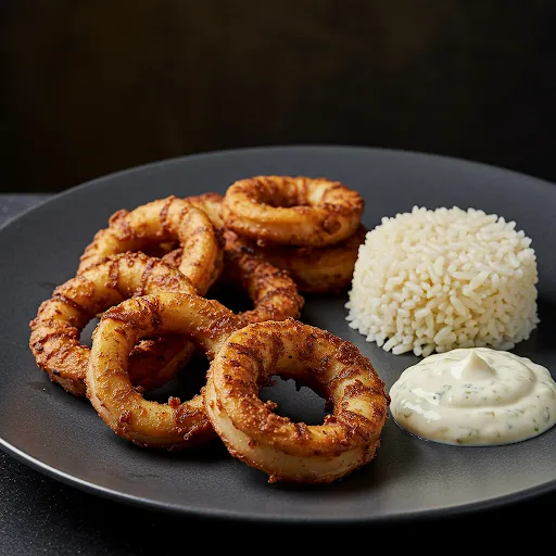 Beignet de Calamar sauce Tartare maison et Riz Basmati
