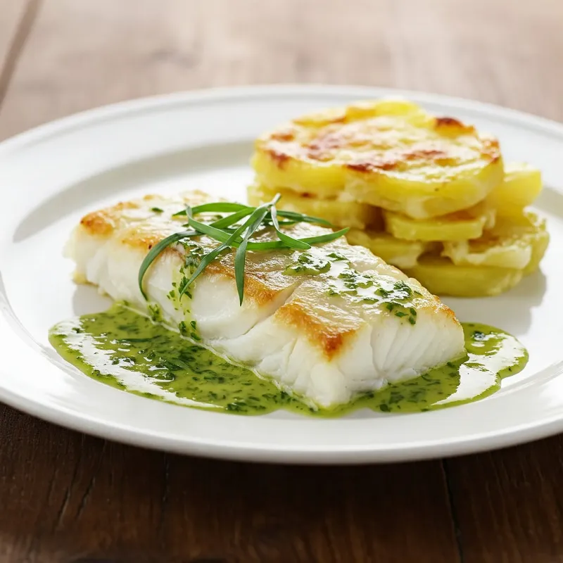 Filet de Cabillaud Sauce Estragon Gratin Dauphinois