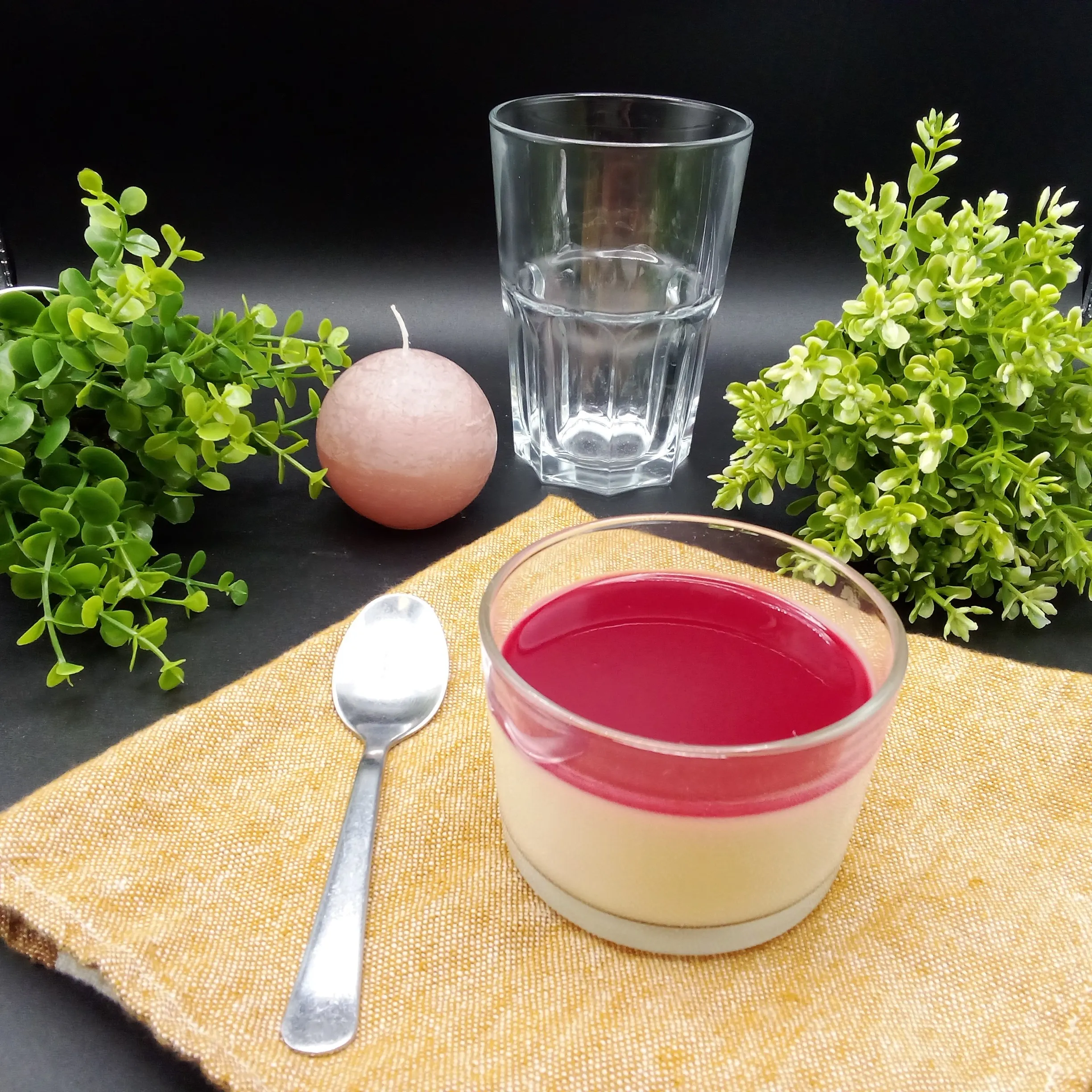 Panna Cotta  et son coulis Fruits Rouge