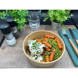 Paupiette de Veau Champignon Petit Pois Carottes aux Oignons