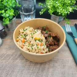 Porc au Caramel Riz Pilaf aux Petits Légumes