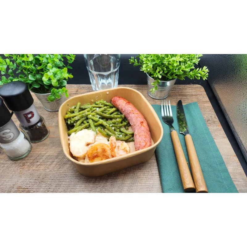 Saucisse de Toulouse Gratin Dauphinois et Haricots Verts Persillés