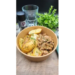 Emincé de Volaille façon Kébab et Pommes de terre Grenailles rôties