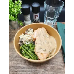 Escalope à la Crème, Risotto Haricots verts persillés